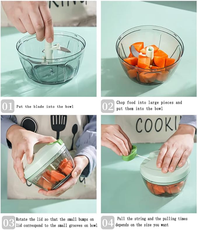 Pull rope vegetable cutter