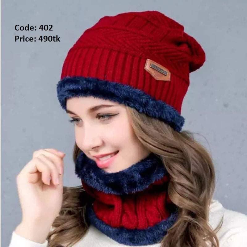 Men Beanie Hat Scarf Set