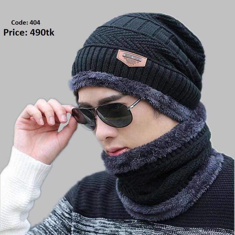 Men Beanie Hat Scarf Set