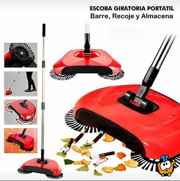 Sweep Drag All - In - One No Electricity Spin Broom Vacuum Cleaner 360 Sweep The Floor Machine Multicolor