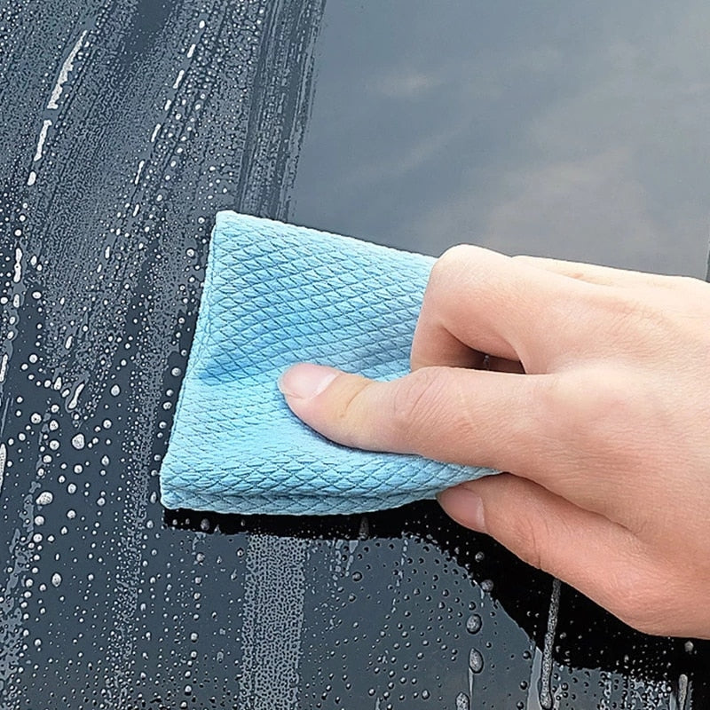 30*40cm Microfiber Cleaning Towel Absorbable Car Glass Kitchen Cleaning Cloth Wipes Table Dish Towel Rag Reusable Fish Scale Rag