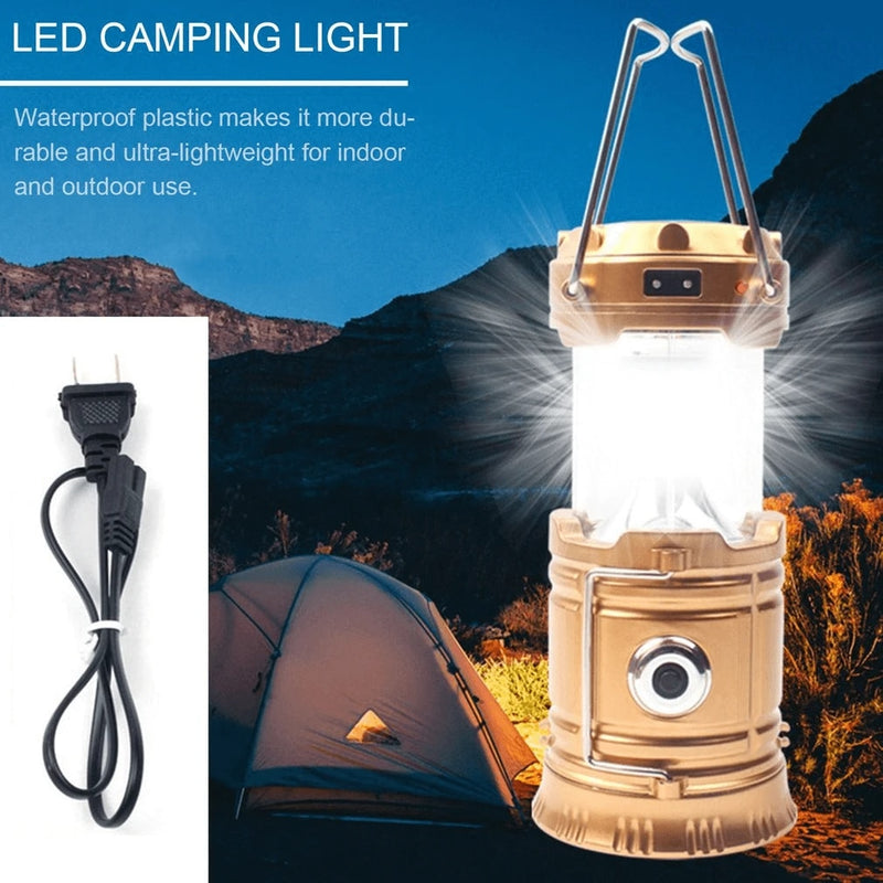 6 in 1 Multi-function Portable Outdoor LED Camping Lantern With Fan Energy Saving Light Solar Rechargeable Flashlight Dropship