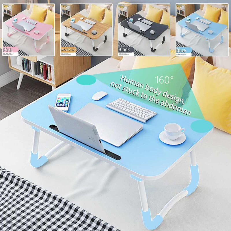 Wooden Foldable Computer Desk Folding Laptop Stand Holder