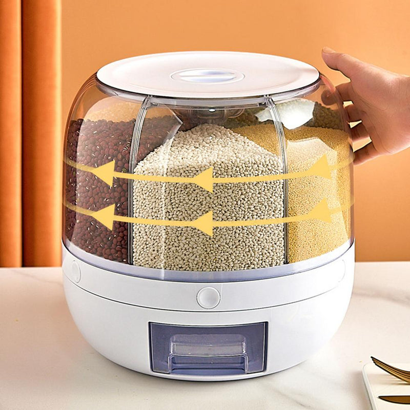 6-Grid Dry Food Container Rice/Cereal Dispenser