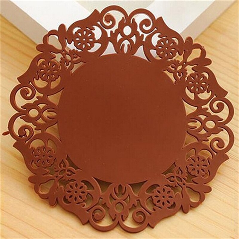 1Pcs Flower Shape Coaster Placement for Mugs Cup Hollow Insulation padsTable Decoration Office Supplies