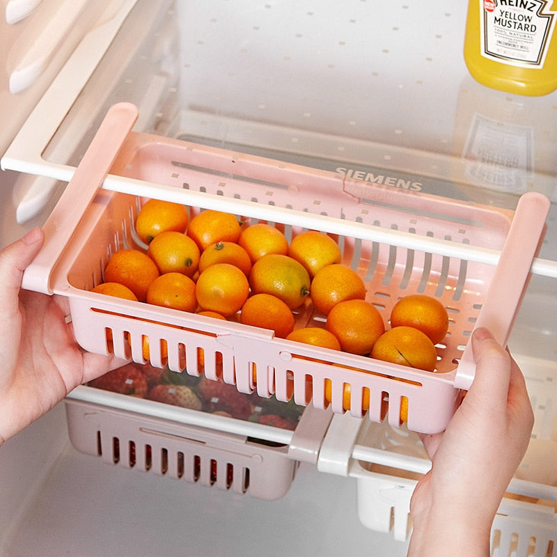 Adjustable Kitchen Fridge Storage Rack