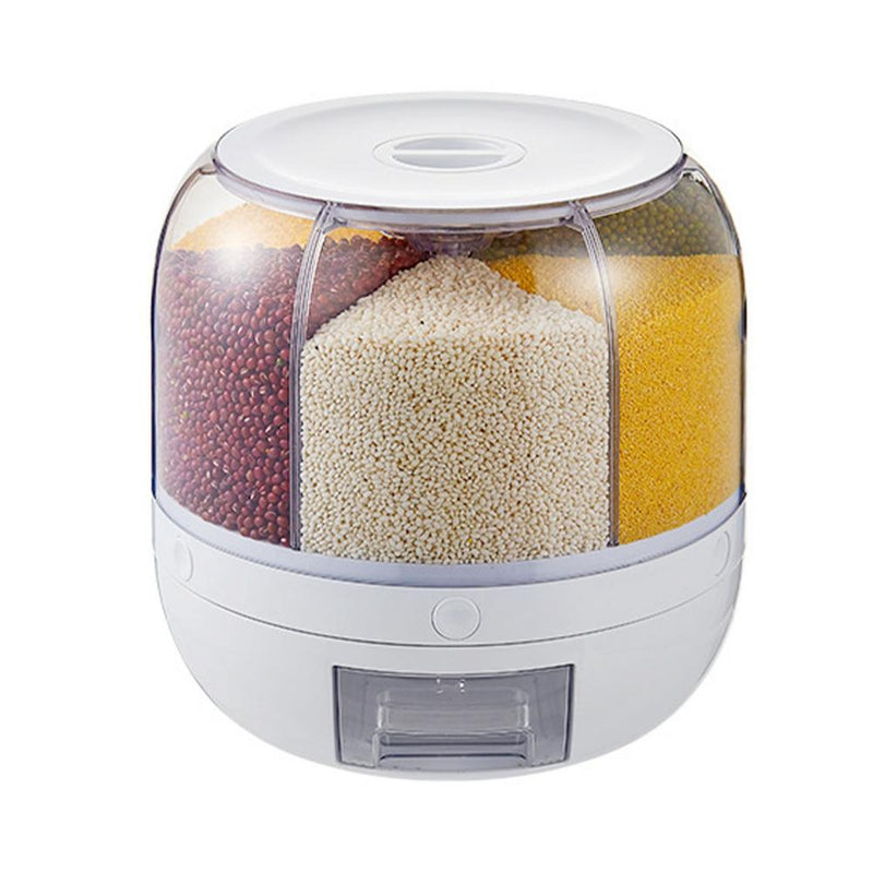 6-Grid Dry Food Container Rice/Cereal Dispenser