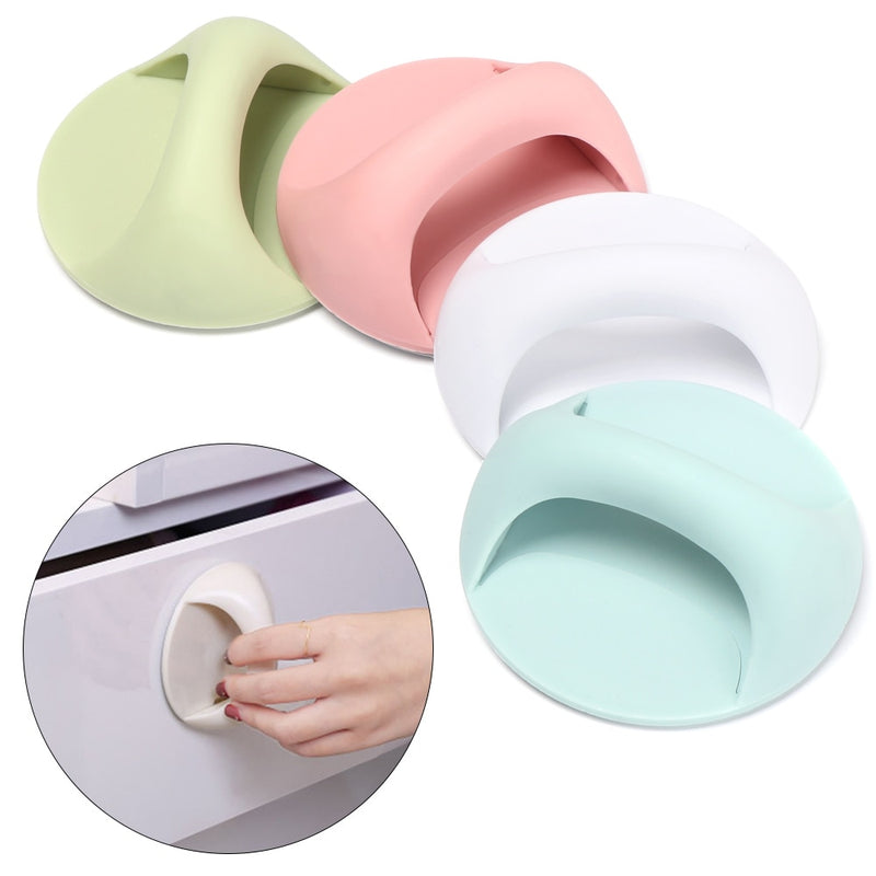 Self-adhesive Round Plastic Knobs Multi-purpose Multicolor Wardrobe Pulls Auxiliary Furniture Knobs Door Handles Hardware