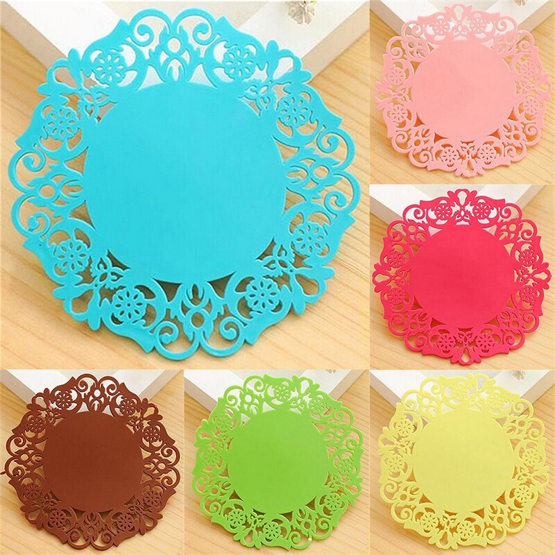 1Pcs Flower Shape Coaster Placement for Mugs Cup Hollow Insulation padsTable Decoration Office Supplies