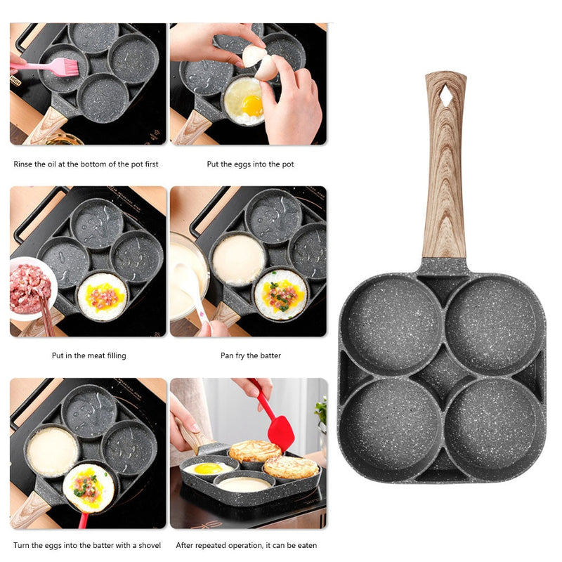 Egg Frying Pan Nonstick Pancake Pans 4-Cups cookware Pancake