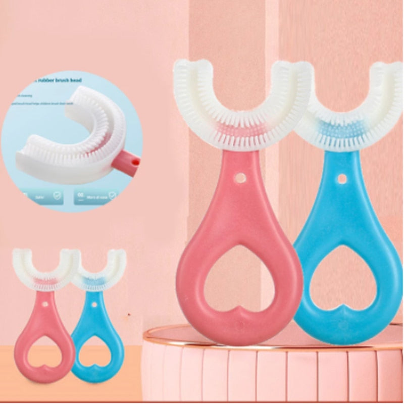 Baby Toothbrush Children 360 Degree U-shaped Child Toothbrush Teethers Baby Brush Silicone Kids Teeth Oral Care Cleaning