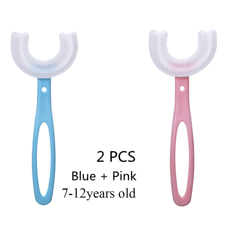 Baby Toothbrush Children 360 Degree U-shaped Child Toothbrush Teethers Baby Brush Silicone Kids Teeth Oral Care Cleaning