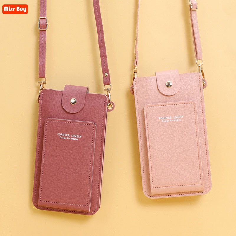 Fashion Multifunction Touch Screen Mini Phone Pouch for Samsung Galaxy S22 Ultra S21 Plus S10 5G Case Wallet Crossbody Bag