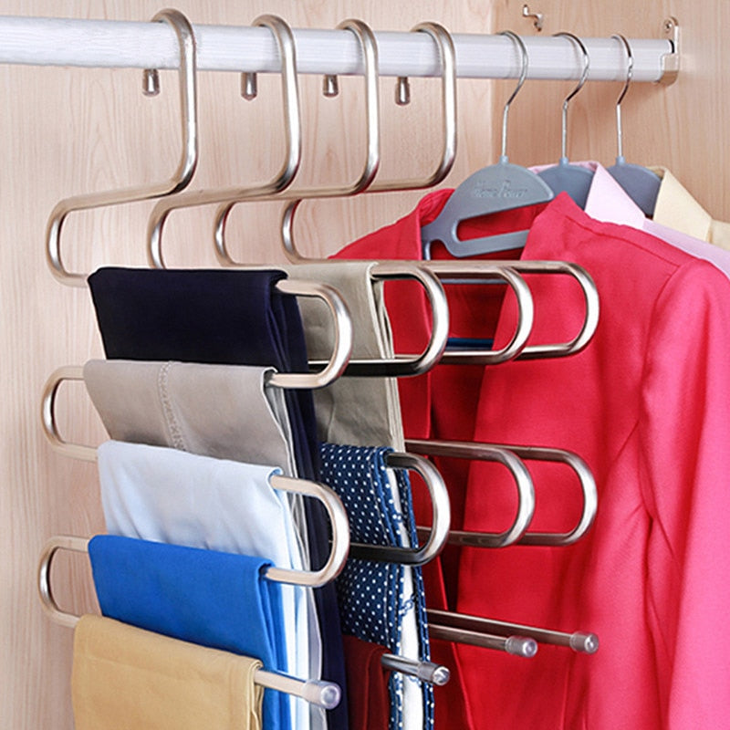 5 layers Stainless Steel Clothes Hangers S Shape