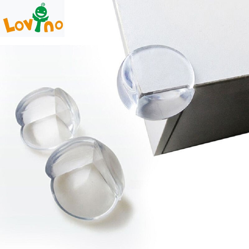 4 Pcs Rubber Ball Transparent L Shape Baby Safety Silicone Corner Protecto