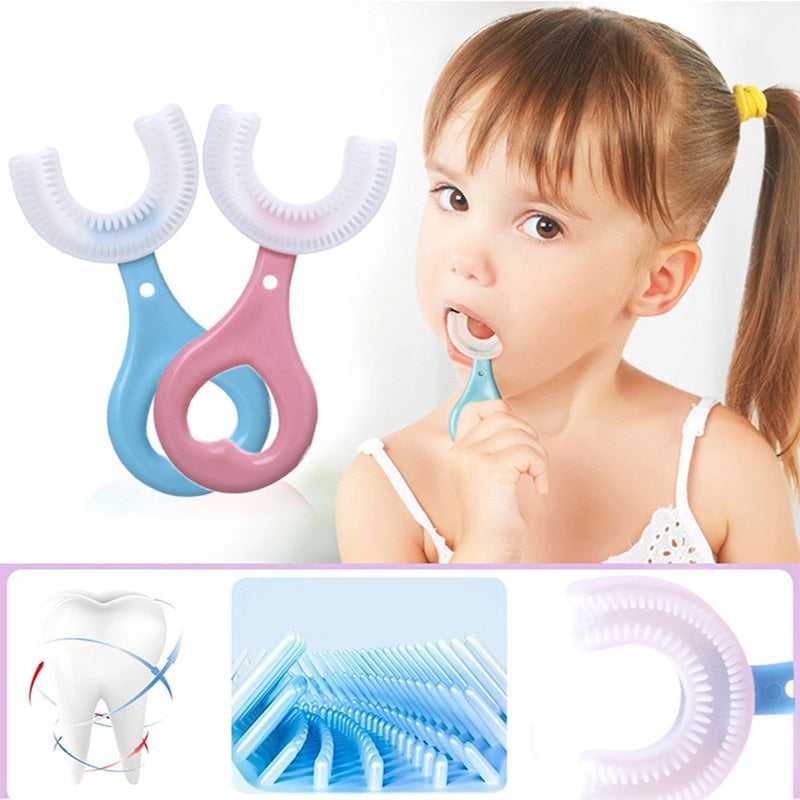 Baby Toothbrush Children 360 Degree U-shaped Child Toothbrush Teethers Baby Brush Silicone Kids Teeth Oral Care Cleaning