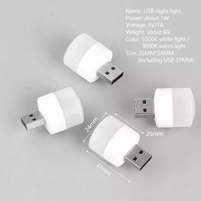 Usb Portable Night Light Suitable For Mobile Power Interface Super Bright Eye Protection Mini Led Light Creative Small Gift