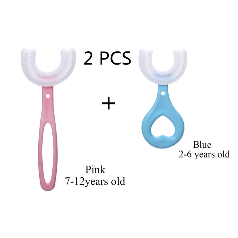 Baby Toothbrush Children 360 Degree U-shaped Child Toothbrush Teethers Baby Brush Silicone Kids Teeth Oral Care Cleaning