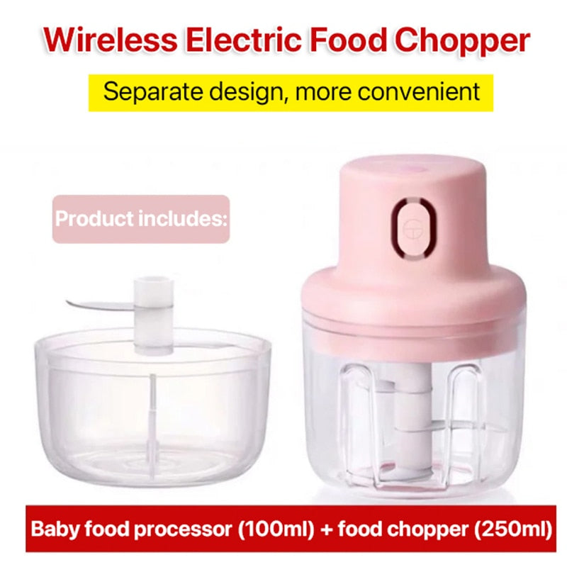 Wireless Food Chopper Garlic Crusher Meat Grinder