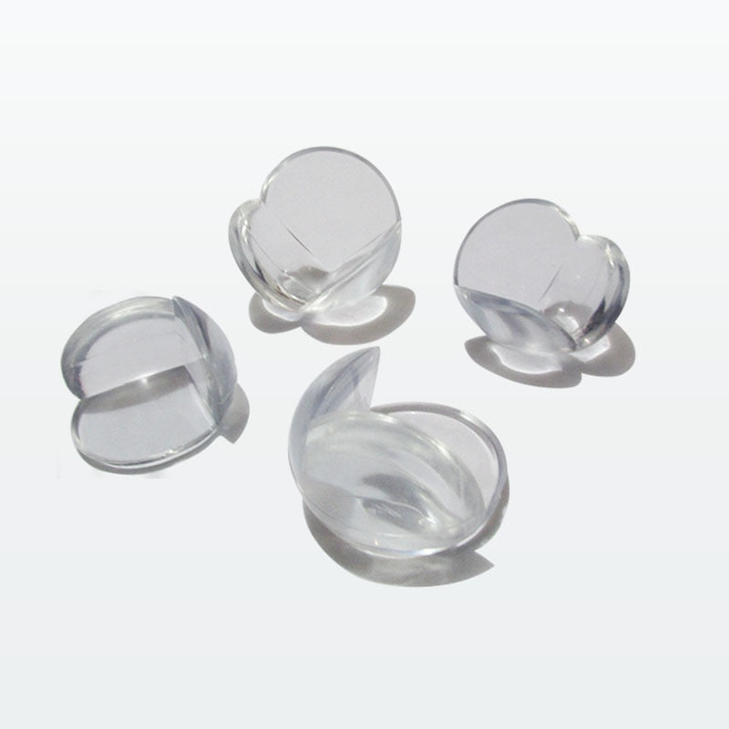 4 Pcs Rubber Ball Transparent L Shape Baby Safety Silicone Corner Protecto