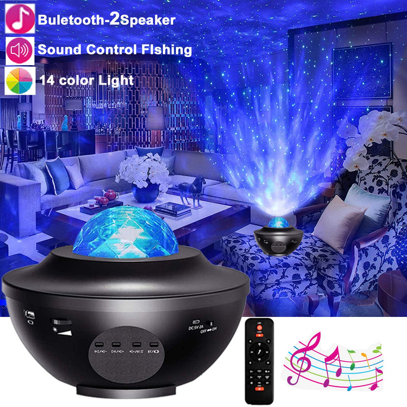 Led Star Galaxy Starry Sky Projector Night Light Built-in Bluetooth-Speaker For Home Bedroom Decoration Child Kids Present