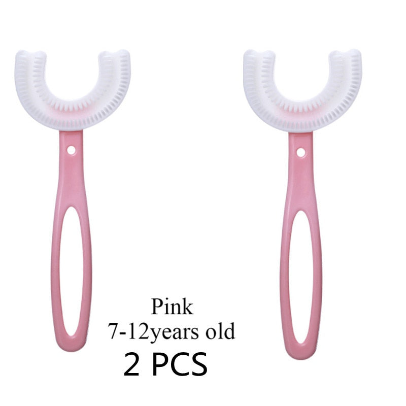 Baby Toothbrush Children 360 Degree U-shaped Child Toothbrush Teethers Baby Brush Silicone Kids Teeth Oral Care Cleaning