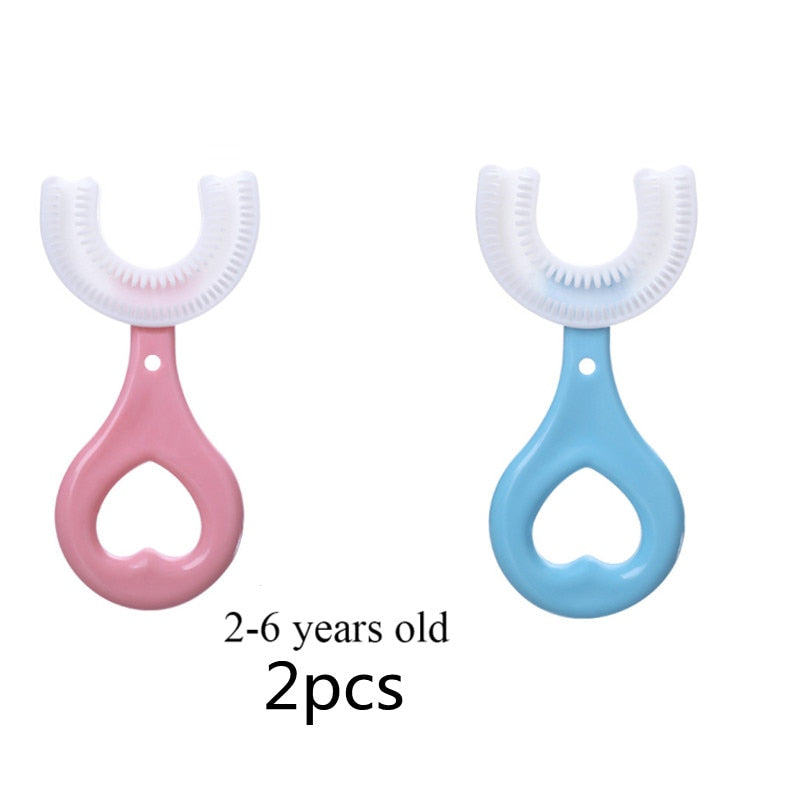 Baby Toothbrush Children 360 Degree U-shaped Child Toothbrush Teethers Baby Brush Silicone Kids Teeth Oral Care Cleaning