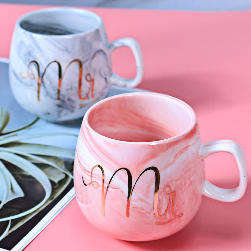 2 pieces Flamingo Coffee Mugs Ceramic Mug Mr Mrs Travel Cup Milk Tea Cup 250ml