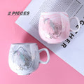 2 pieces Flamingo Coffee Mugs Ceramic Mug Mr Mrs Travel Cup Milk Tea Cup 250ml