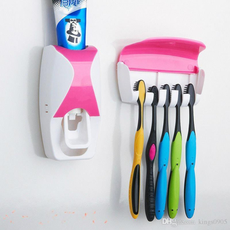 Toothbrush Holder Automatic Toothpaste Dispenser Set