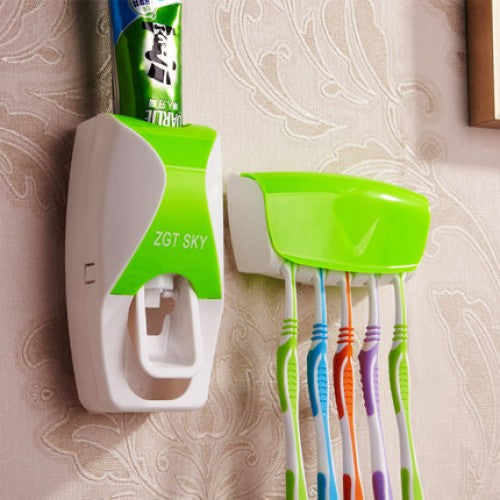 Toothbrush Holder Automatic Toothpaste Dispenser Set